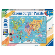 Ravensburger Map of the World 100 Piece Jigsaw Puzzle for Kids Age 6 Years Up