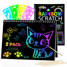 OSLINE Gifts for 3-10 Year Old Girls,Arts and Crafts for Kids Age 3-5-7-8-10,Scratch Art for Book,Art Set for 6-12, Birthday Presents Age 5-10,Toys f
