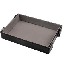 SIQUK Magnetic Folding Dice Tray Rectangle Dice Rolling Tray Holder Storage PU Leather Foldable Box for D&D RPG Games, Gray
