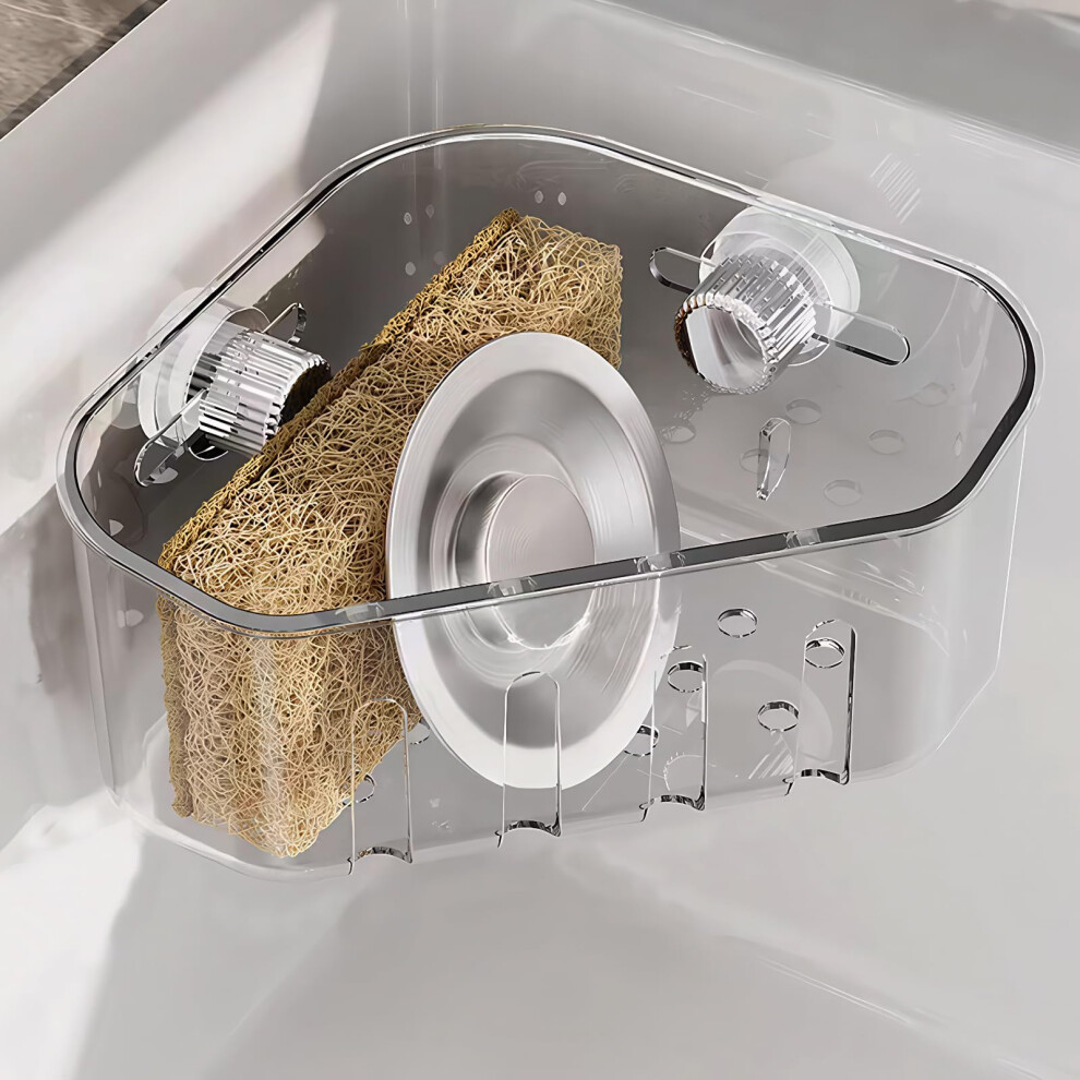 Kitchen Sink Caddy With Suction Cups, Rustproof Sink Organizer For Sponge, Soap And Brush 9455672667562