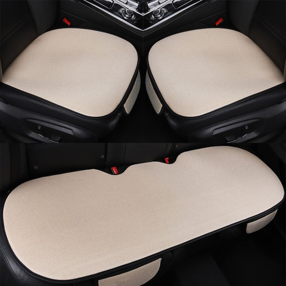 Car Seat Cushion For Kia Stonic 20182024, Breathable Nonslip 5 Seats Cover, Four Seasons Comfort, Beige 9070919742859