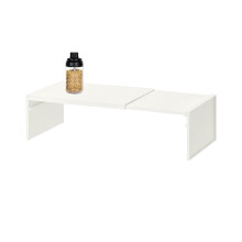 Adjustable Cabinet Shelf with Multi Tier Storage, Expandable Kitchen Organizer for Pantry and Countertops, Rust Resistant Frame, White