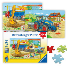 Ravensburger Farm & Building Site 2X 24 Piece Jigsaw Puzzles For Kids Age 4 Years Up - Educational Toddler Toys [Amazon Exclusive]