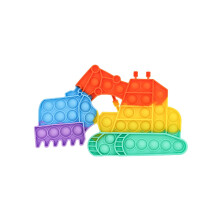 Ranzah Pop It Fidget Toy Excavator Silicone Bubble Sensory Stress Relief Toy for Kids and Adults, Autism ADHD Anxiety Calming Push Pop Construction T