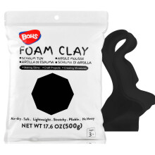 BOHS Black Modeling Foam Clay - Squishy,Soft, Air Dry -for School Project,Cosplay,Fake Bake, Slime Supplies-1.1 Lbs/ 500 Grams