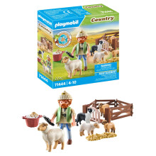 Playmobil 71444 Country: Young Shepherd with Flock of Sheep, with a border collie, hair trimmer and straw strip, fun imaginative role-play, sustainab