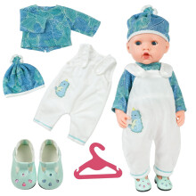 Aolso Baby Doll Clothes for 14-18 Inch Doll 35-45 cm Baby Doll, New Doll Clothes Outfits, Sweet Outfits Long Sleeve Overalls with Coat hanger, New Bo