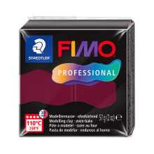 STAEDTLER Polymer Modelling Clay - FIMO Professional - Oven Bake Clay - Bordeaux, 57g - 1 Block, 8040-23