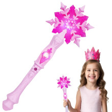 AUYAO Light Up Snowflake Wand LED Glowing Fairy Princess Wand Light Up Wand LED Fairy Stick with Sound for Kids Girls Party Favors Costume Cosplay Pr