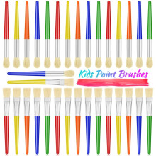 anezus Paint Brushes for Children, 30 Kids Paint Brushes Bulk Craft Paint Brushes Set with Jumbo Round Watercolor Paint Brush and Large Flat Craft Pa