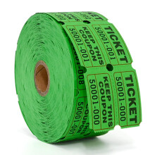 L LIKED Raffle Tickets Double Rolls 1000 per Roll 50/50 Raffle Tickets for Events, Entry, Class Reward, Prizes (Green)