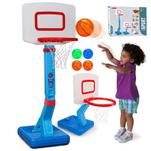 Basketball Hoop and Stand for Kids Outdoor Indoor Water Pool Adjustable Basketball hoop Stand, Toddler Basketball Hoop with 4 Basketballs, Outdoor To