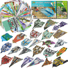 Elfew 48 Sheet Paper Plane for Kids Ages 6-8,8-12, Origami Paper Plane Kits for Boys, Origami Book, Arts and Crafts for Kids Age 10, Airplane Toys Gi