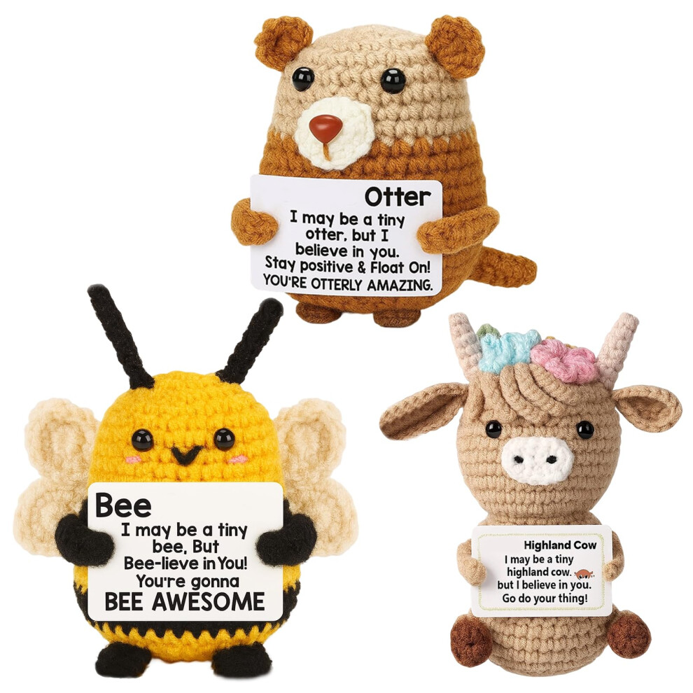 Ysfvnp 5 Pcs Emotional Support Gift, Positive Gifts, Emotional Support Crochet Set With Plush Plants & Animals Uplifting Presents For Friends, Collea