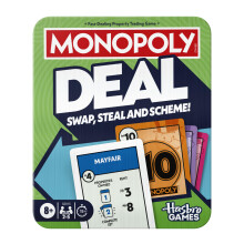Monopoly Deal Card Game in Collectible Storage Tin | Ages 8+ | 2-5 Players | 15 Mins. | Fun Family Games for Children, Teens and Adults | Travel Game