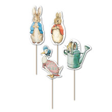 Anniversary House Official Beatrix Potter Peter Rabbit Character Party Picks – Paper & Bamboo, Non-Edible Decorative Display – Baby Shower, Easter