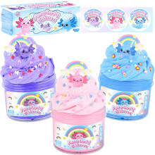 3 Packs Axolotl Cloud Slime with Pink, Blue and Purple Axolotl Charms, Scented Cloud Slime Party Favor for Girls & Boys, Super Soft, Birthday Gifts,