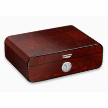 Cigar Humidor Travel Case with Precise Humidity Control, Cedar Wood and Leather Gift Box