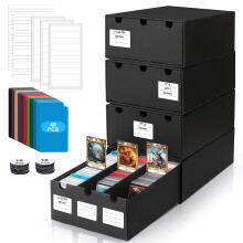 AOBOPLE Trading Card Storage Box,12000+ Cardboard Card Storage Box with 48 Cards Dividers&Label&Tapes,Trading Card Organizer for TCG,YuGiOh,MTG,PTCG,