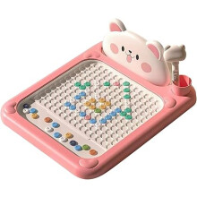 (Pink) Cartoon Magnetic Drawing Board, Drawings Boards Portable Learning Toy for Kids