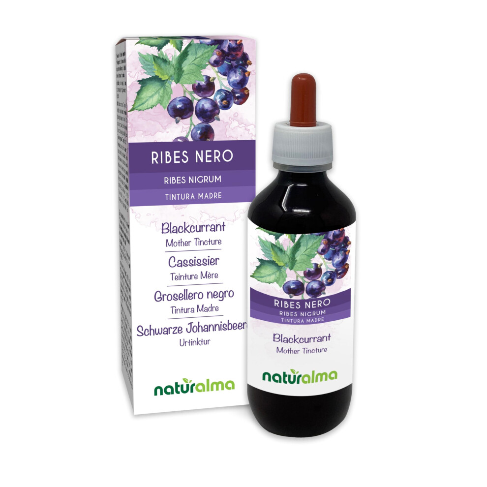 Naturalma Blackcurrant (Ribes Nigrum) Leaves And Fruits Alcohol-Free Mother Tincture - Liquid Extract Drops 200 Ml - Food Supplement - Vegan