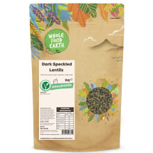 Wholefood Earth Dark Speckled Lentils 3 kg | GMO Free | Natural | High Fibre | High Protein