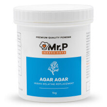 Mr.P Ingredients Agar Agar 1 Kg Powder Vegan Gelatine Replacement Ideal for Jelly Mousse Molecular Gastronomy Gelling Agent Vegan Vegetarian Halal