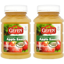 Gefen Unsweetened Apple Sauce, No Added Sugar, Natural, 1.3kg (2 Packs of 652g)