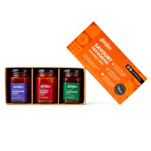 Josh & Jim's - Savoury Chutney Trio, Caramelised Onion, Farmhouse Pickle, Sundried Tomato, British Classic, Low-Salt, Vegan, 290g Gift Pack
