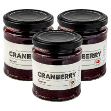 3 x 200g Premium Cranberry Sauce in Jars, Perfect with Roast Turkey or Cheese, 600g