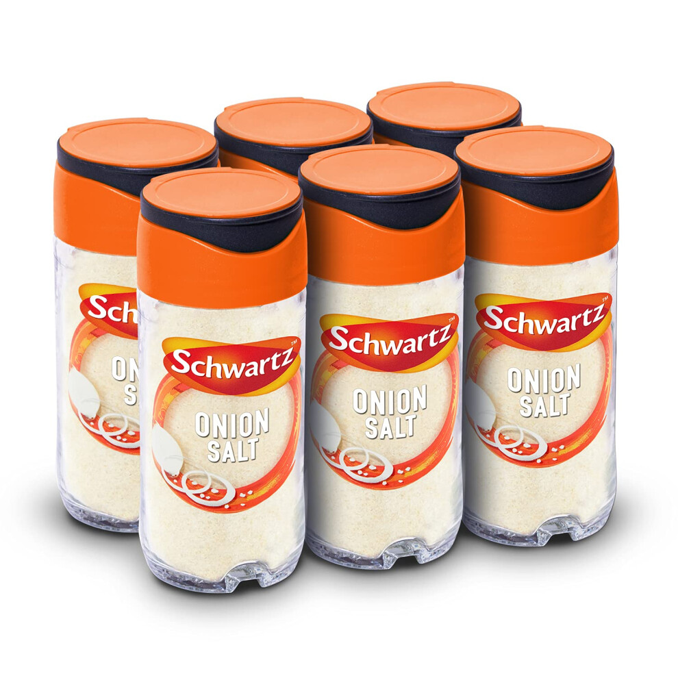 Schwartz Onion Salt 65 G | Jar | Pack Of 6 | A Blend With Onion & Salt | Give A Subtle Savoury Flavour To Soups, Stews And Casseroles