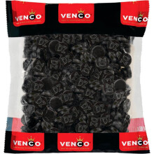 Venco - Double Salt Rounds Liquorice 1kg x 1