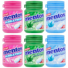 Mentos Sugar Free Chewing Gum 6 Pot Selection Bundle 2 x Spearmint, 2 x Peppermint, 2 x Bubble Fresh 40 pieces per tub