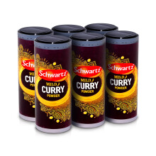 Schwartz Mild Curry Powder Drum 85 G | Pack of 6 | Fragrant Blend with Cumin, Turmeric & Cinnamon | Excellent Base for All Curries