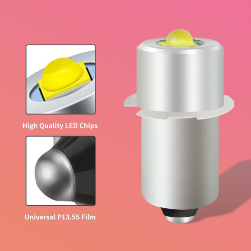 P13.5S LED Flashlight Bulb 3W DC424V Quick Conversion for Ryobi, Milwaukee and Craftsman 1
