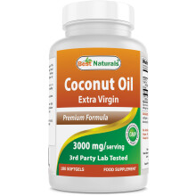 Best Naturals Extra Virgin Coconut Oil 1000 mg Softgel, 180 Count