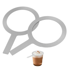 2Pcs Stainless Steel Milk Tea Cup Ring Cover AntiScald Easy Clean Baking and Bubble Tea Making 16x10cm Silver