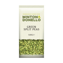 Minton & Donello - Organic Green Split Peas, Nutrient-Rich, Ideal for Soups & Stews, 6 x 500g