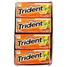 Trident Tropical Twist Sugar Free Chewing Gum 14 Stick Pack Box Of 15 Packs