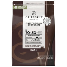Callebaut 70-30-38 Finest Belgian Dark Chocolate Couverture Callets 70.5% Cocoa 2.5kg