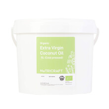 NutriCraft Organic Extra Virgin Cold-Pressed Coconut Oil - 5L bucket for bulk, wholesale, Pure Raw Coconut Oil for Cooking, Baking, Hair, Skin,