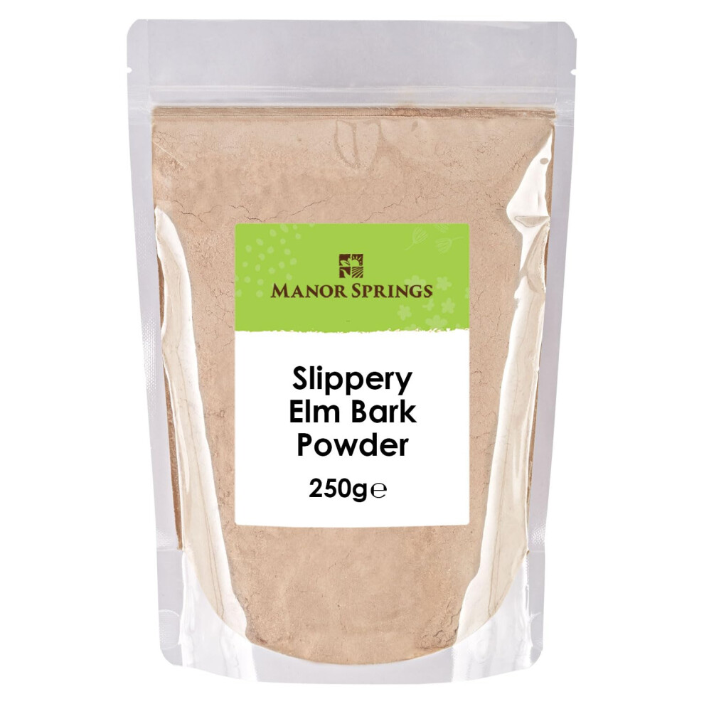 Manor Springs Slippery Elm Bark Powder 250G By Soothes Digestion & Upset Stomach, Eases Discomfort, Helps Soothe The Throat And Coughing, No