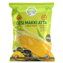 Aryan Makki Atta 4kg- CornMeal is Rich in Natural Minerals and Vitamins ? Stone-Milled in Traditional Style ? Suitable for Vegetarians and Vegans