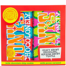 Tony's Chocolonely Duo Gift Pack 360g Pecan Crunch Caramel & Chococolate Chip Cookie