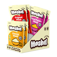 Mashd Variety Pack Mash Potato Pouches - Pack of 6 x 140g - Original, Cheesy Mash & Sweet Potato - Instant Side Dish in One Minute, Just Add Hot Water
