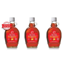 47? North Single Source Canadian Organic Maple Syrup, Grade A 250g (3x 250g, Amber)