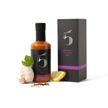 Chilli No.5 | Heavenly Harissa, Gourmet Hot Sauce, Vegan, Gluten Free, No Artificial Colours or Flavourings, 200 Milliliters Bottle.