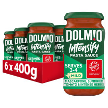 Dolmio Intensify Mild Mascarpone, Sundried Tomato & Intense Herbs Pasta Sauce Jar, Bulk Multipack 6 x 400g