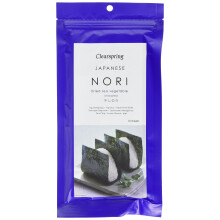 Clearspring Untoasted Japanese Dried Sea Vegetable Nori Sheets 25 grams (Pack of 3)