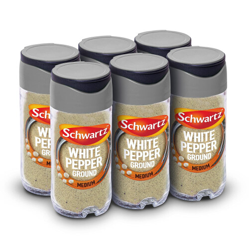 Schwartz Schwartz White Pepper Ground 34g, Bulk Pack of 6
